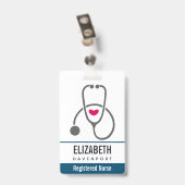 Eenvoudige grijze vernevelstethoscoop badge (Achterkant met clip)