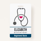 Eenvoudige grijze vernevelstethoscoop badge (Achterkant)