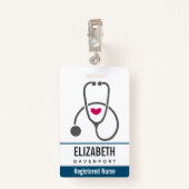 Eenvoudige grijze vernevelstethoscoop badge (Achterkant met clip)