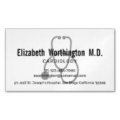 Eenvoudige grijze vernevelstethoscoop magnetisch visitekaartje (Voorkant)