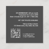 Eenvoudige grijze vierkant spa vierkante visitekaartje (Achterkant)