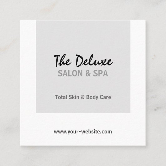 Eenvoudige grijze vierkant spa vierkante visitekaartje (Voorkant)