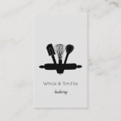 Eenvoudige grijze witte bakkerij Chef Caterer - Aa Visitekaartje (Voorkant)