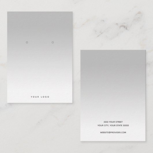 Eenvoudige grijze witte gradiënt-verouderingskaart visitekaartje (Voorkant / Achterkant)