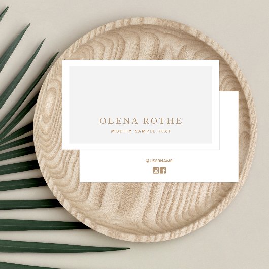 Eenvoudige grijze witte rand Professional Contactkaartje