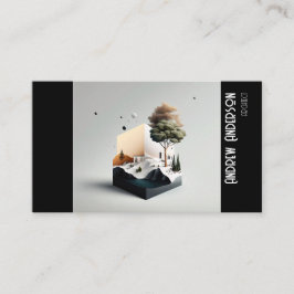 Eenvoudige grijze zwarte foto architect visitekaartje