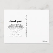 Eenvoudige grillige bruiloft foto dank u Briefkaar Briefkaart (Achterkant)