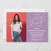 EENVOUDIGE GRILLIGE CALLIGRAFIE AFSTUDEREN UITNODI KAART (Voorkant)