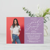 EENVOUDIGE GRILLIGE CALLIGRAFIE AFSTUDEREN UITNODI KAART (Staand voorkant)