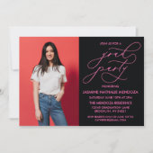 EENVOUDIGE GRILLIGE CALLIGRAFIE AFSTUDEREN UITNODI KAART (Voorkant)