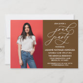 EENVOUDIGE GRILLIGE CALLIGRAFIE AFSTUDEREN UITNODI KAART (Voorkant)