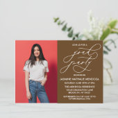 EENVOUDIGE GRILLIGE CALLIGRAFIE AFSTUDEREN UITNODI KAART (Staand voorkant)