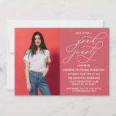 EENVOUDIGE GRILLIGE CALLIGRAFIE AFSTUDEREN UITNODI KAART (Voorkant)