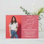 EENVOUDIGE GRILLIGE CALLIGRAFIE AFSTUDEREN UITNODI KAART (Staand voorkant)