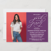 EENVOUDIGE GRILLIGE CALLIGRAFIE AFSTUDEREN UITNODI KAART (Voorkant)