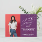 EENVOUDIGE GRILLIGE CALLIGRAFIE AFSTUDEREN UITNODI KAART (Staand voorkant)