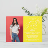 EENVOUDIGE GRILLIGE CALLIGRAFIE AFSTUDEREN UITNODI KAART (Staand voorkant)