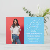 EENVOUDIGE GRILLIGE CALLIGRAFIE AFSTUDEREN UITNODI KAART (Staand voorkant)