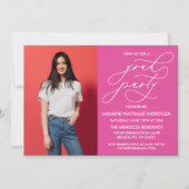 EENVOUDIGE GRILLIGE CALLIGRAFIE AFSTUDEREN UITNODI KAART (Voorkant)