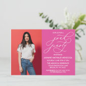 EENVOUDIGE GRILLIGE CALLIGRAFIE AFSTUDEREN UITNODI KAART (Staand voorkant)