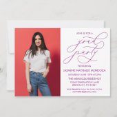 EENVOUDIGE GRILLIGE CALLIGRAFIE AFSTUDEREN UITNODI KAART (Voorkant)