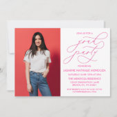 EENVOUDIGE GRILLIGE CALLIGRAFIE AFSTUDEREN UITNODI KAART (Voorkant)