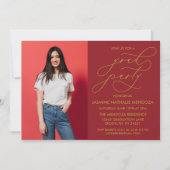 EENVOUDIGE GRILLIGE CALLIGRAFIE AFSTUDEREN UITNODI KAART (Voorkant)