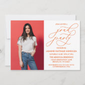 EENVOUDIGE GRILLIGE CALLIGRAFIE AFSTUDEREN UITNODI KAART (Voorkant)