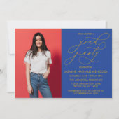 EENVOUDIGE GRILLIGE CALLIGRAFIE AFSTUDEREN UITNODI KAART (Voorkant)