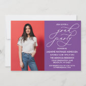 EENVOUDIGE GRILLIGE CALLIGRAFIE AFSTUDEREN UITNODI KAART (Voorkant)