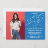 EENVOUDIGE GRILLIGE CALLIGRAFIE AFSTUDEREN UITNODI KAART (Voorkant)