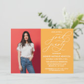 EENVOUDIGE GRILLIGE CALLIGRAFIE AFSTUDEREN UITNODI KAART (Staand voorkant)