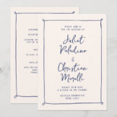 Eenvoudige grillige Doodle Lijst handgeschreven br Kaart (Voorkant / Achterkant)