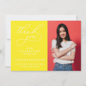 EENVOUDIGE GRILLIGE KALLIGRAFIE AFSTUDEREN DANK U BEDANKKAART (Voorkant)