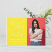 EENVOUDIGE GRILLIGE KALLIGRAFIE AFSTUDEREN DANK U BEDANKKAART (Staand voorkant)