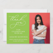 EENVOUDIGE GRILLIGE KALLIGRAFIE AFSTUDEREN DANK U BEDANKKAART (Voorkant)