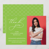 EENVOUDIGE GRILLIGE KALLIGRAFIE AFSTUDEREN DANK U BEDANKKAART (Voorkant / Achterkant)