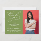 EENVOUDIGE GRILLIGE KALLIGRAFIE AFSTUDEREN DANK U BEDANKKAART (Voorkant)