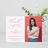 EENVOUDIGE GRILLIGE KALLIGRAFIE AFSTUDEREN DANK U BEDANKKAART (Staand voorkant)