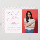 EENVOUDIGE GRILLIGE KALLIGRAFIE AFSTUDEREN DANK U BEDANKKAART (Voorkant / Achterkant)