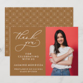 EENVOUDIGE GRILLIGE KALLIGRAFIE AFSTUDEREN DANK U BEDANKKAART (Voorkant / Achterkant)