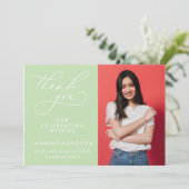 EENVOUDIGE GRILLIGE KALLIGRAFIE AFSTUDEREN DANK U BEDANKKAART (Staand voorkant)