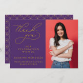 EENVOUDIGE GRILLIGE KALLIGRAFIE AFSTUDEREN DANK U BEDANKKAART (Voorkant / Achterkant)