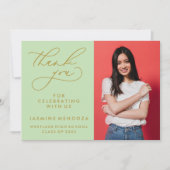 EENVOUDIGE GRILLIGE KALLIGRAFIE AFSTUDEREN DANK U BEDANKKAART (Voorkant)