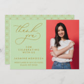 EENVOUDIGE GRILLIGE KALLIGRAFIE AFSTUDEREN DANK U BEDANKKAART (Voorkant / Achterkant)