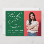 EENVOUDIGE GRILLIGE KALLIGRAFIE AFSTUDEREN DANK U BEDANKKAART (Voorkant)