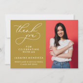 EENVOUDIGE GRILLIGE KALLIGRAFIE AFSTUDEREN DANK U BEDANKKAART (Voorkant)