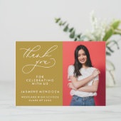 EENVOUDIGE GRILLIGE KALLIGRAFIE AFSTUDEREN DANK U BEDANKKAART (Staand voorkant)