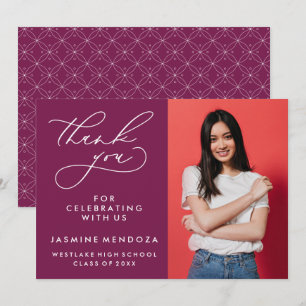 EENVOUDIGE GRILLIGE KALLIGRAFIE AFSTUDEREN DANK U BEDANKKAART