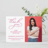 EENVOUDIGE GRILLIGE KALLIGRAFIE AFSTUDEREN DANK U BEDANKKAART (Staand voorkant)